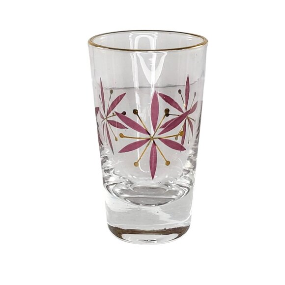 Mid Century Modern Atomic Shot Glass Toothpick Holder Vintage Retro Flowers - Picture 1 of 8